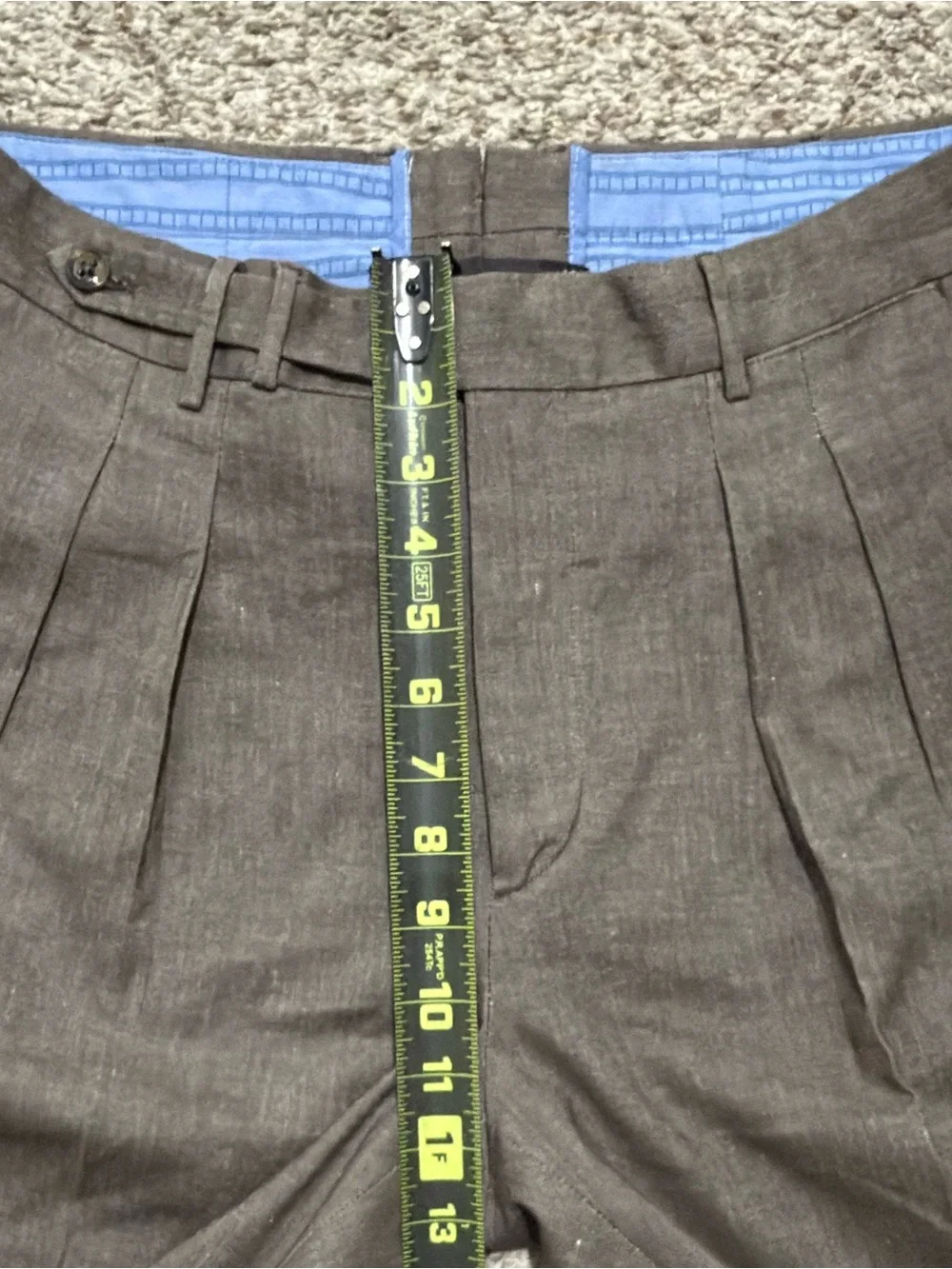 PT01 TORINO Size 32  (EU 48) Carrot Fit Trousers Cotton Linen Stretch Brown